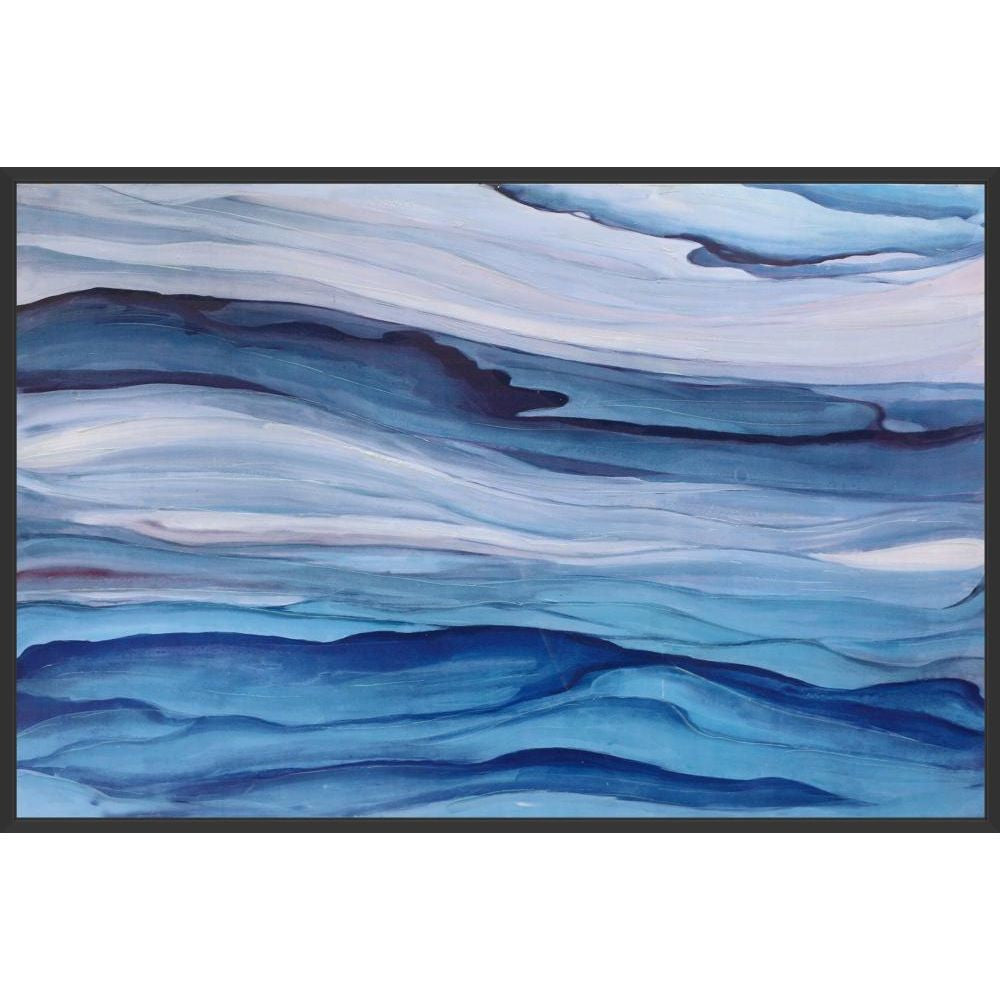 Blue Bands Wall Décor With Frame