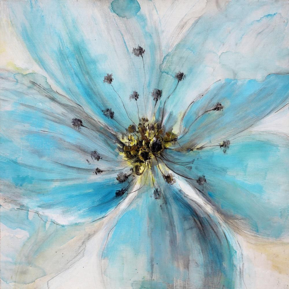 Sky Blue Poppy Wall Décor
