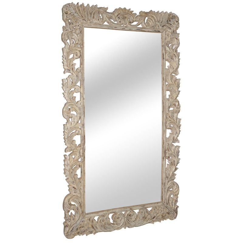 Sophia Carved Mirror White