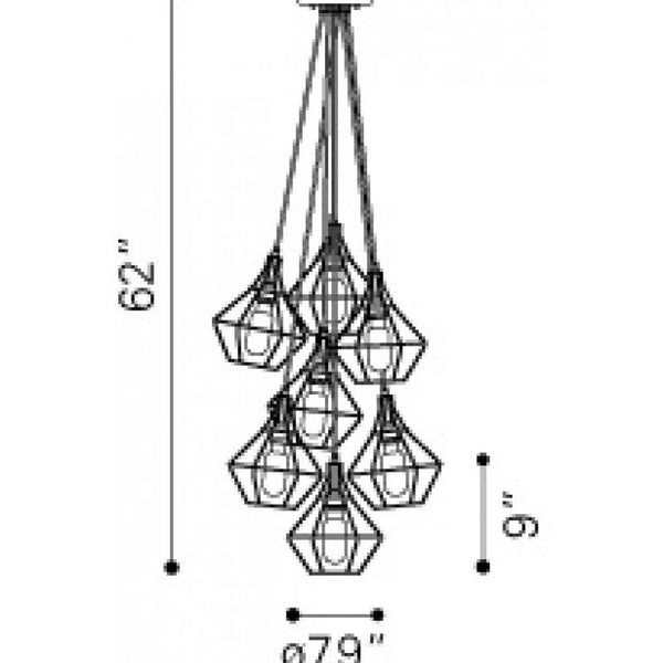 Palmerston Ceiling Lamp Distressed Black