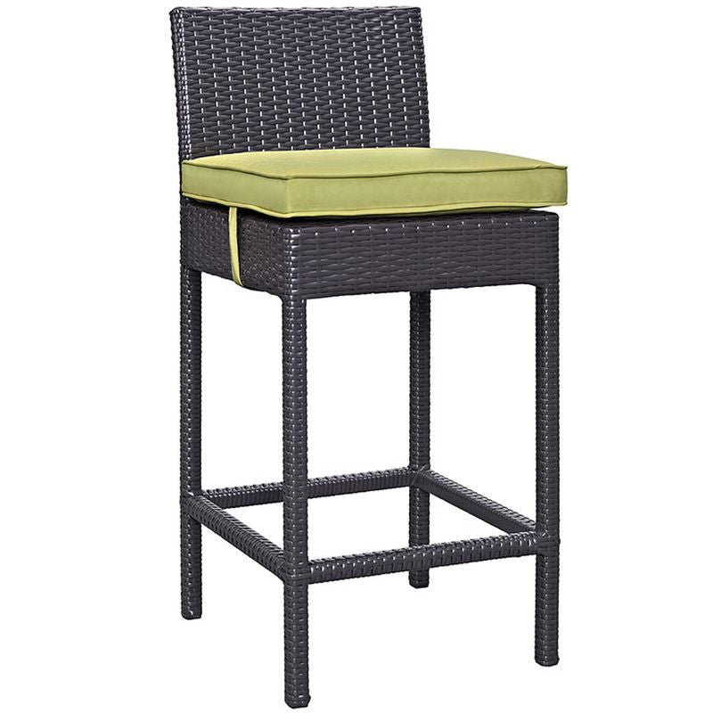 Convene Outdoor Patio Fabric Bar Stool in Espresso Peridot