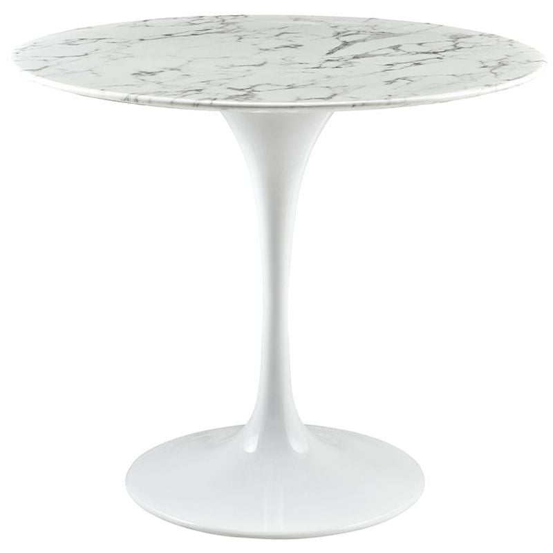 Lippa 36" Artificial Marble Dining Table in White