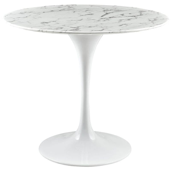 Lippa 36" Artificial Marble Dining Table in White