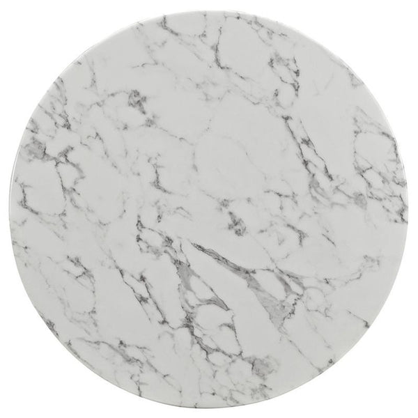 Lippa 36" Artificial Marble Dining Table in White
