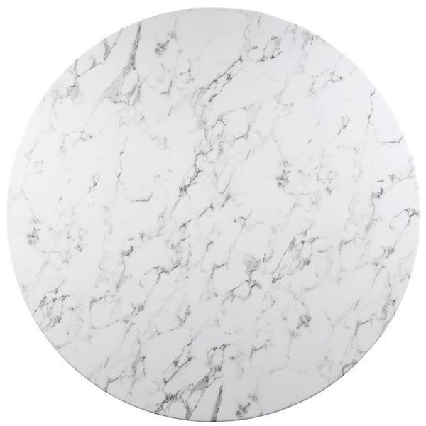 Lippa 60" Artificial Marble Dining Table in White