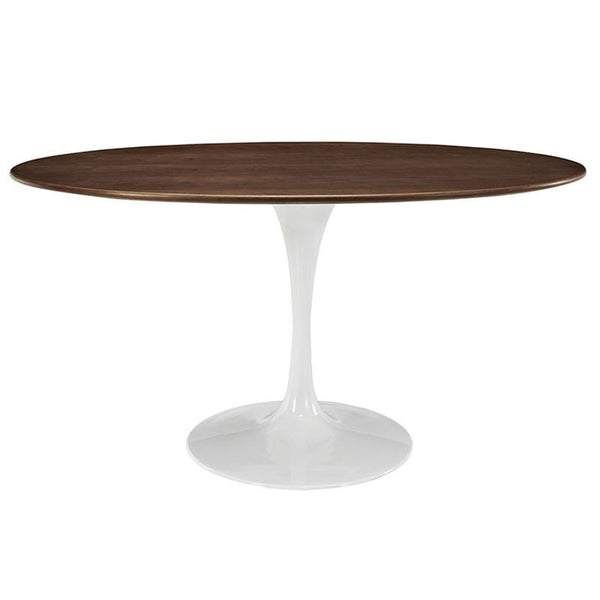 Lippa 60" Oval-Shaped Walnut Dining Table in Walnut