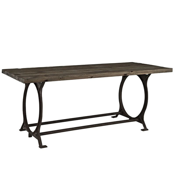Effuse Wood Top Dining Table in Brown