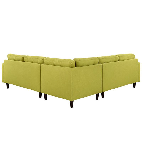 Empress 3 Piece Fabric Sectional Sofa Set in Wheatgrass
