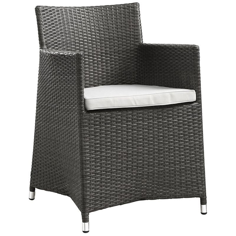 Junction Dining Outdoor Patio Armchair in Brown White