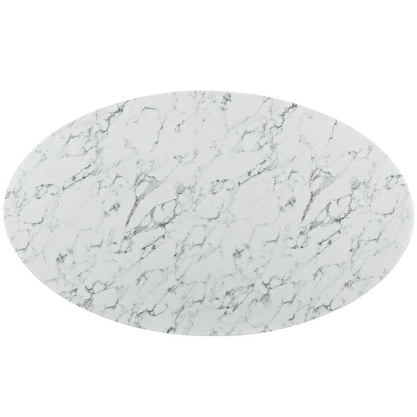 Lippa 78" Artificial Marble Dining Table in White