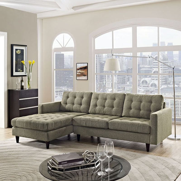Empress Left-Facing Upholstered Sectional Sofa in Oatmeal