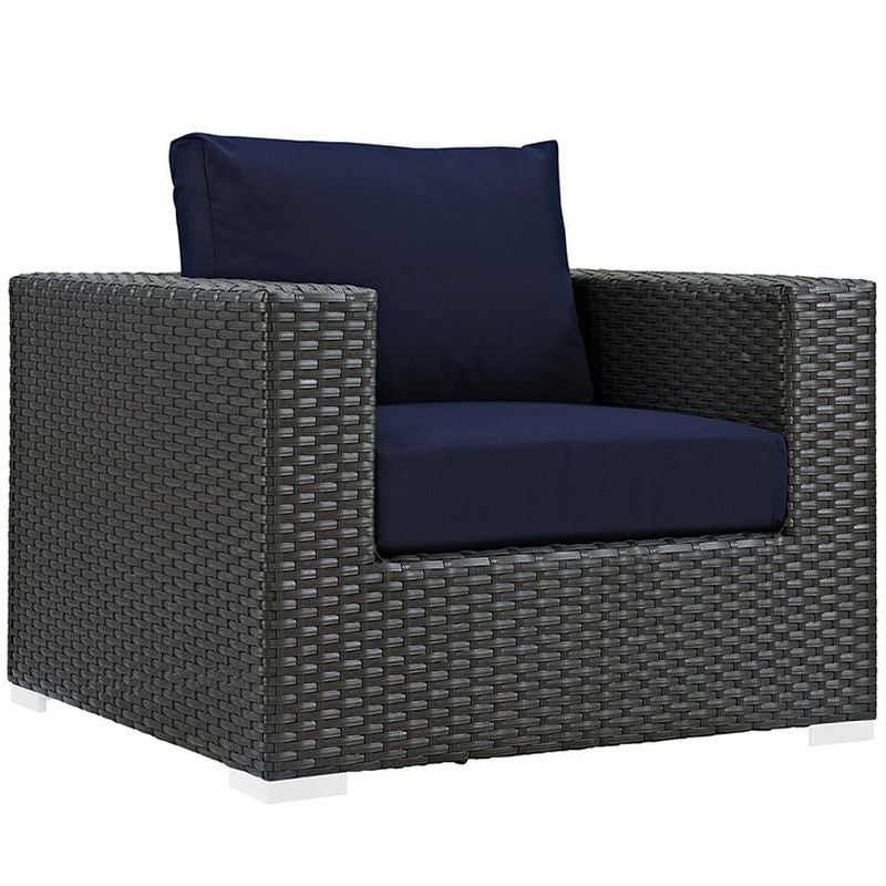 Sojourn Outdoor Patio Sunbrella® Armchair in Canvas Navy