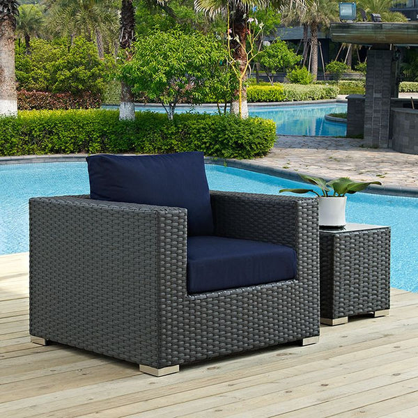 Sojourn Outdoor Patio Sunbrella® Armchair in Canvas Navy