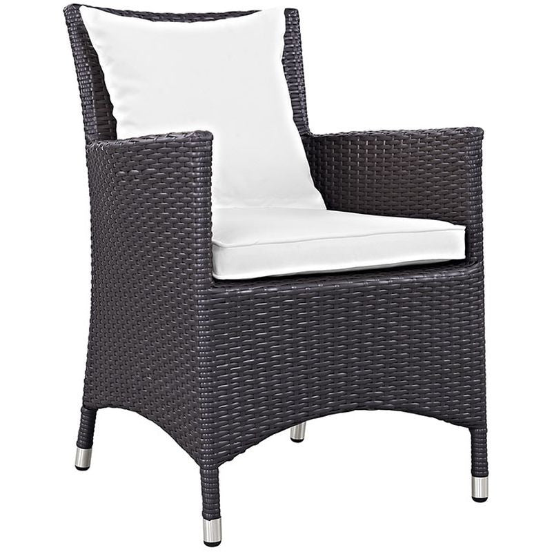 Convene Dining Outdoor Patio Armchair in Espresso White