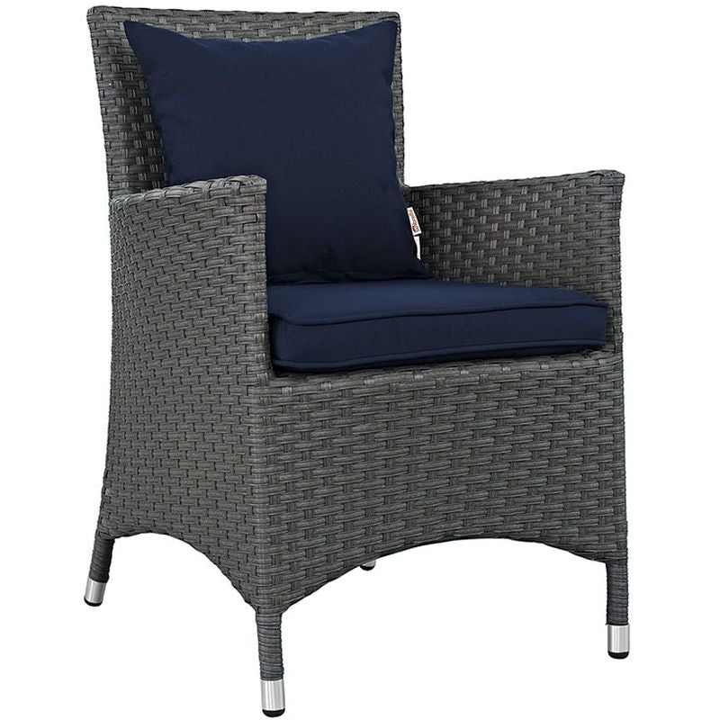 Sojourn Dining Outdoor Patio Sunbrella® Armchair in Canvas Navy
