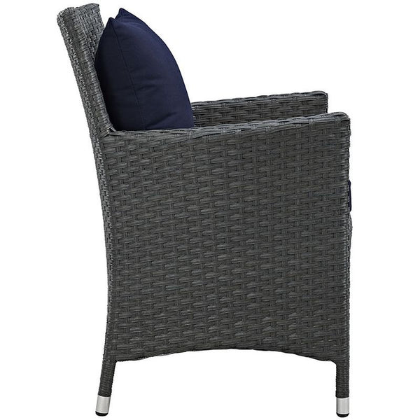 Sojourn Dining Outdoor Patio Sunbrella® Armchair in Canvas Navy