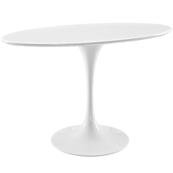 Lippa 48" Oval-Shaped Wood Top Dining Table in White