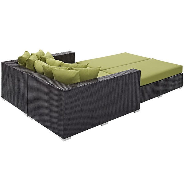 Convene 4 Piece Outdoor Patio Daybed in Espresso Peridot