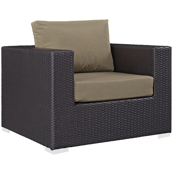Convene 3 Piece Outdoor Patio Sofa Set in Espresso Mocha