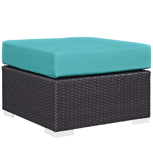 Convene 3 Piece Outdoor Patio Sofa Set in Espresso Turquoise