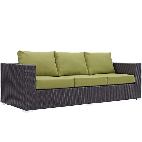 Convene 3 Piece Outdoor Patio Sofa Set in Espresso Peridot