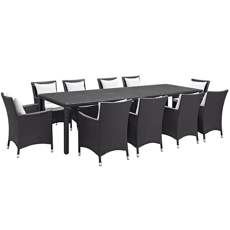 Convene 11 Piece Outdoor Patio Dining Set in Espresso White