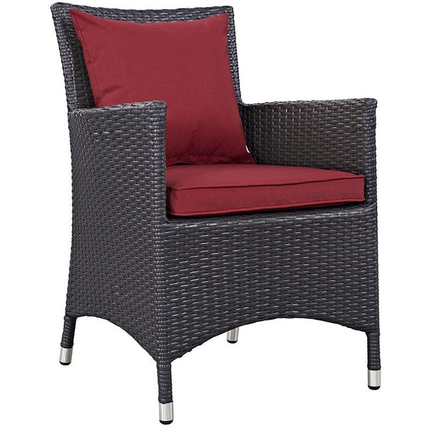 Convene 11 Piece Outdoor Patio Dining Set in Espresso Red