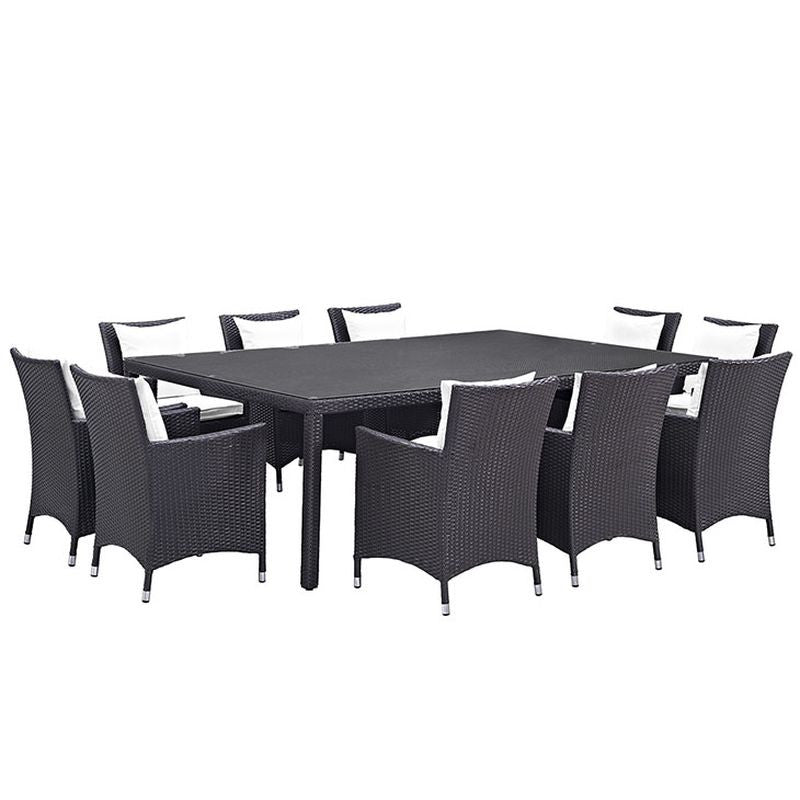 Convene 11 Piece Outdoor Patio Dining Set in Espresso White