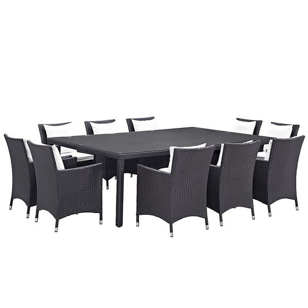 Convene 11 Piece Outdoor Patio Dining Set in Espresso White