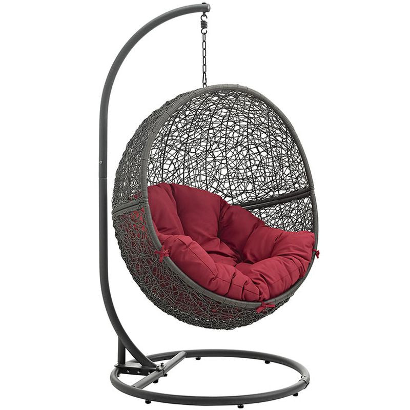 Hide Outdoor Patio Swing Chair in Gray Red