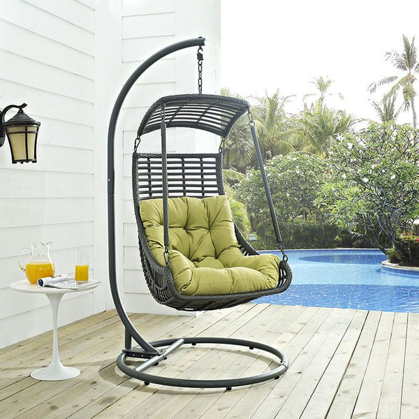 Jungle Outdoor Patio Swing Chair in Peridot