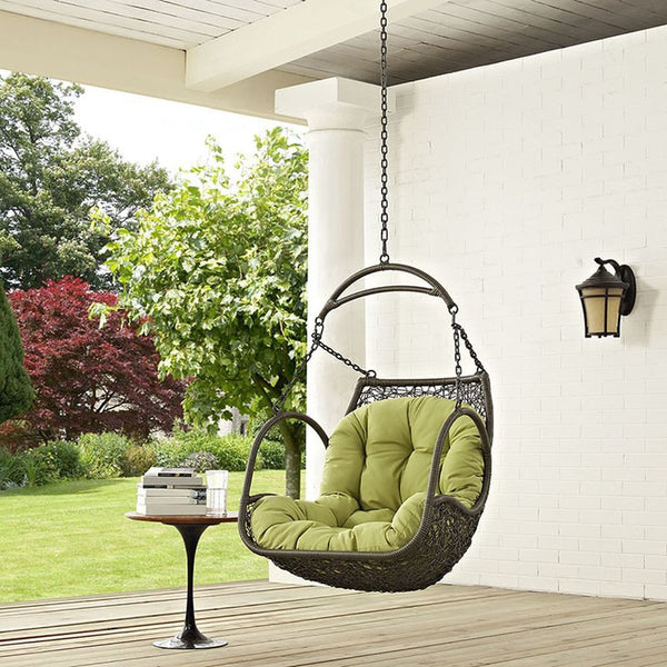 Arbor Outdoor Patio Wood Swing Chair in Peridot