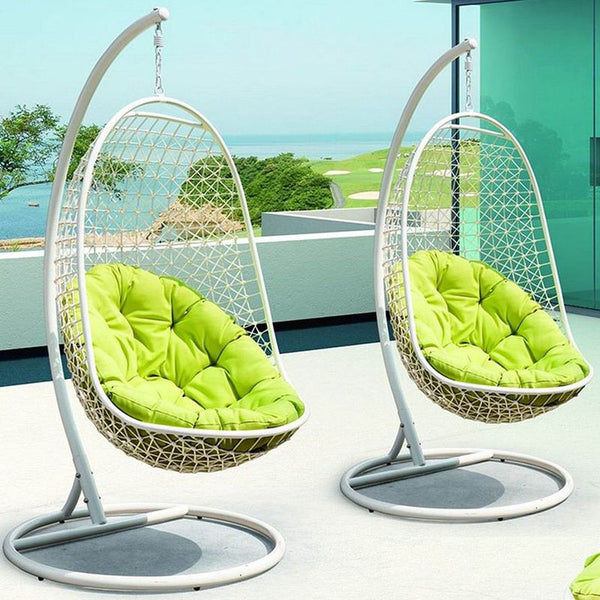 Encounter Swing Outdoor Patio Fabric Lounge Chair in White