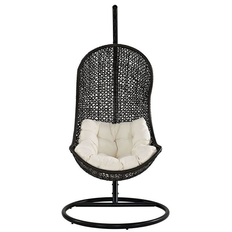 Parlay Swing Outdoor Patio Fabric Lounge Chair in Espresso White