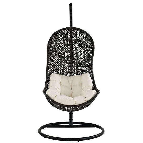 Parlay Swing Outdoor Patio Fabric Lounge Chair in Espresso White