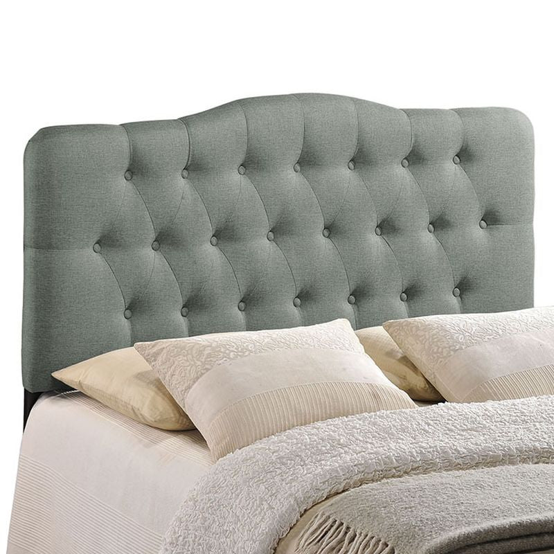 Annabel Queen Fabric Headboard in Gray