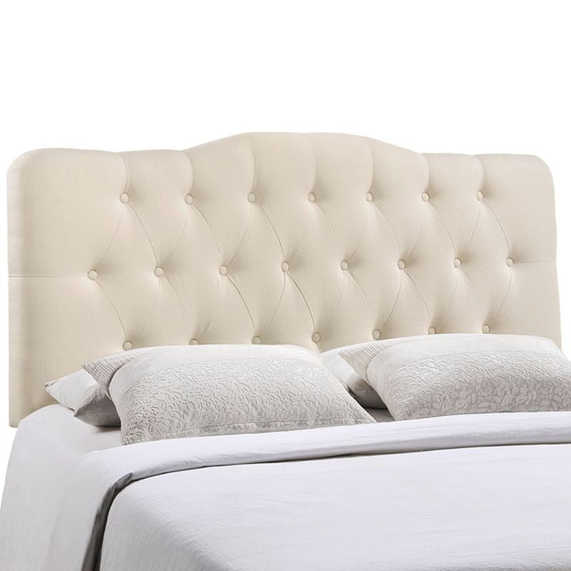 Annabel Queen Fabric Headboard in Ivory