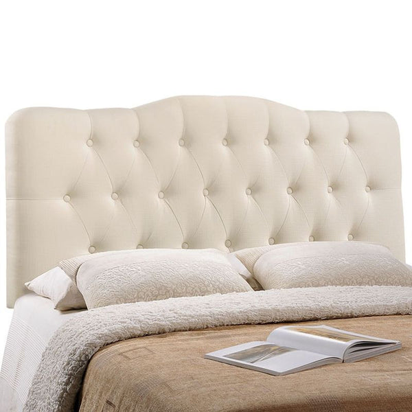 Annabel Queen Fabric Headboard in Ivory