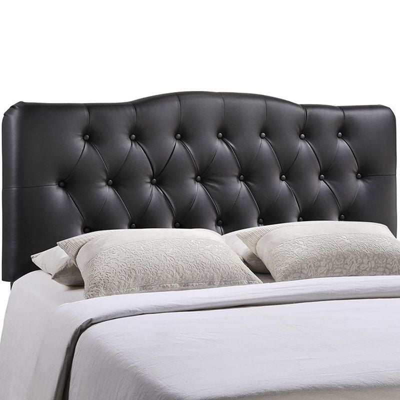 Annabel Queen Vinyl Headboard in Black