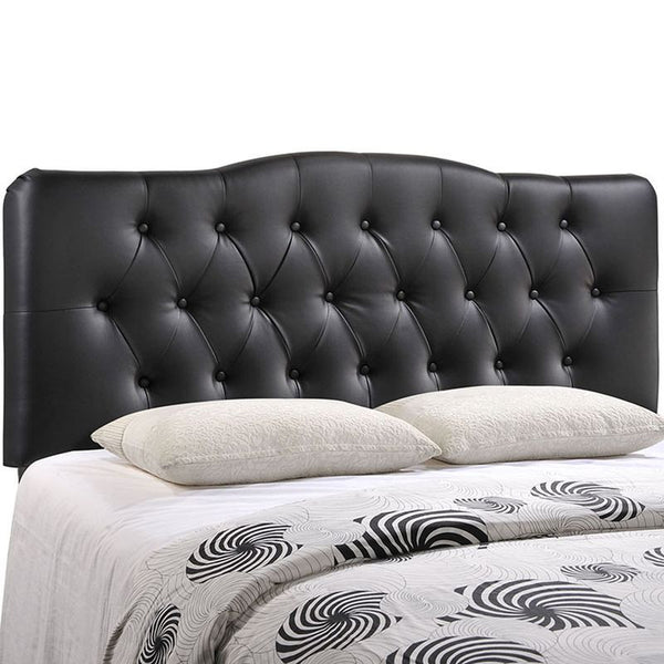 Annabel Queen Vinyl Headboard in Black