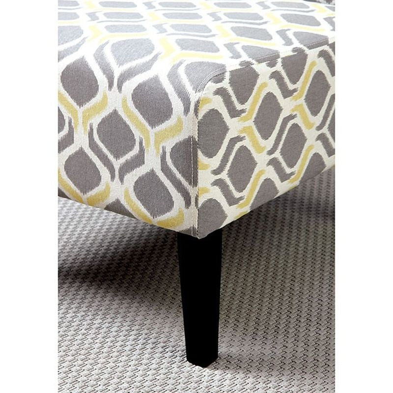 Prue Yellow/Gray Ogee Pattern Accent Chair