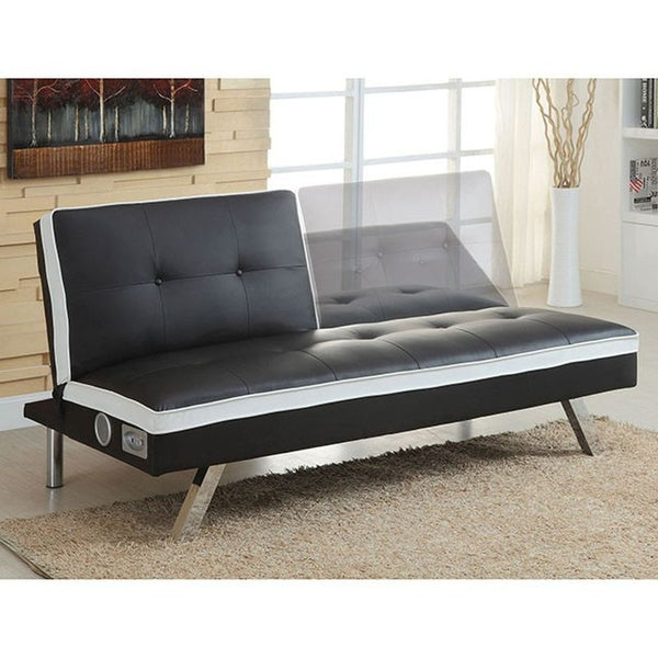 Harley Black/White Futon Sofa