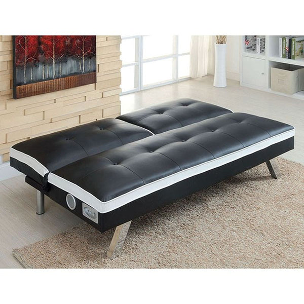 Harley Black/White Futon Sofa