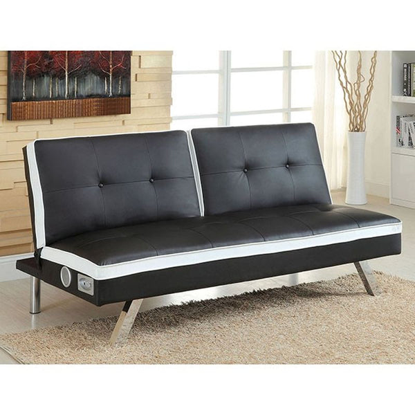 Harley Black/White Futon Sofa