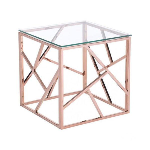 Cage Side Table Rose Gold