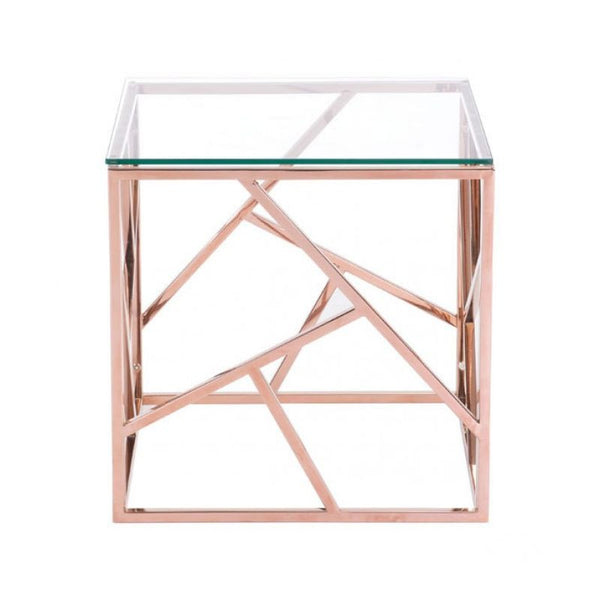 Cage Side Table Rose Gold