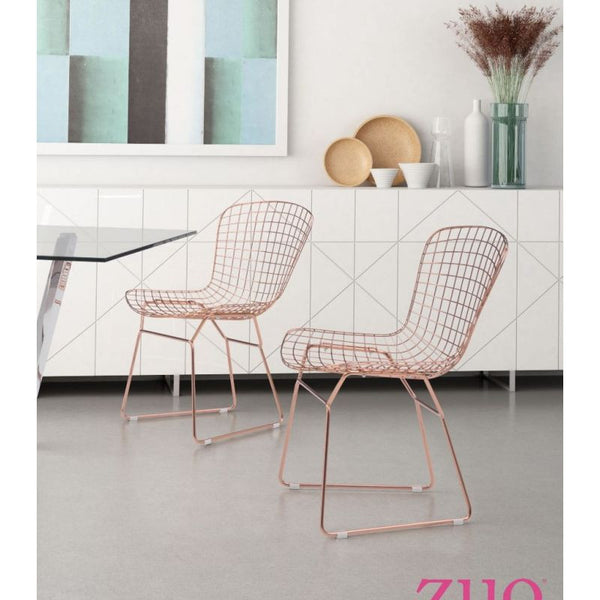 Wire Dining Chair Rose Gold