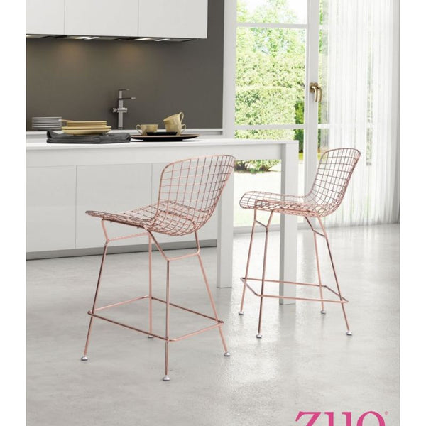 Wire Counter Chair Rose Gold