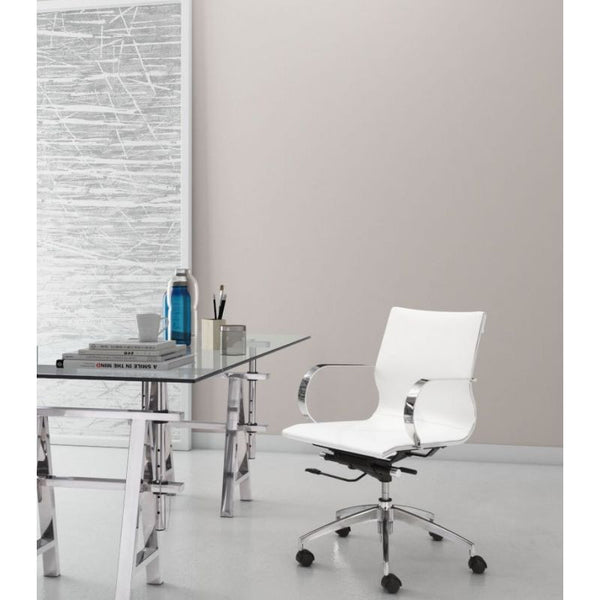 Glider Low Back Office Chair White