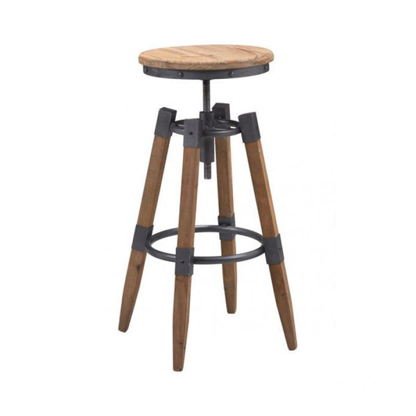 Curry Barstool Natural Pine & Industrial Gray